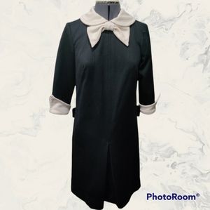 Vintage original 50s-60s Nardis of Dallas navy blue dress Peter Pan coll…
